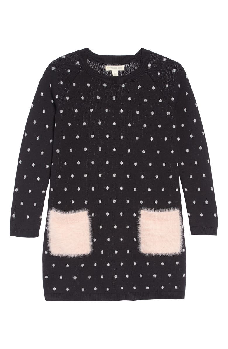Tucker + Tate Kids' Fuzzy Pocket Sweater Dress, Main, color, 