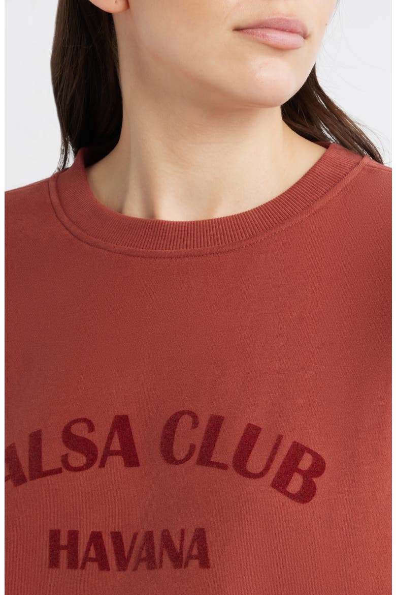 Ever Salsa Club Graphic Cotton Sweatshirt, Alternate, color, HENNA