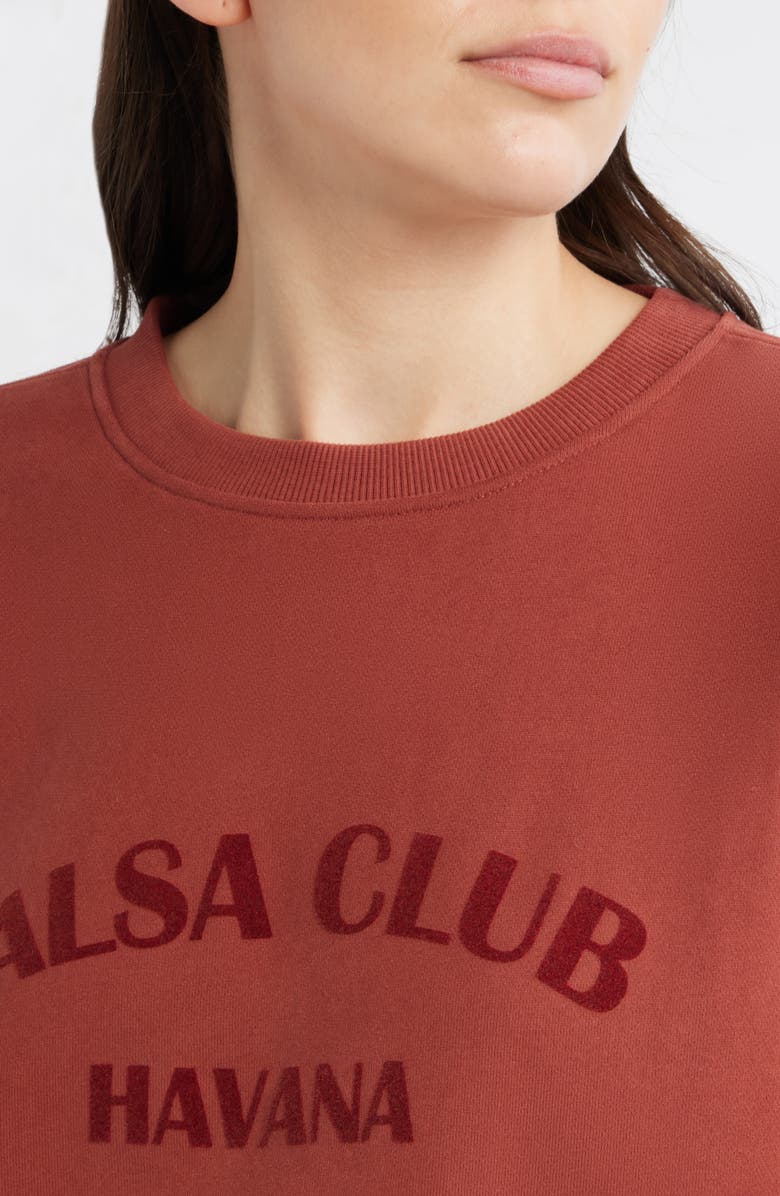 BOSS Orange Ever Salsa Club Graphic Cotton Sweatshirt, Alternate, color, Henna