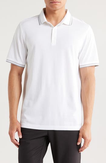 14th & Union Tipped Polo In White