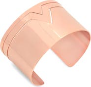 STEELTIME 18K Rose Gold Plated Etched Cuff Bracelet