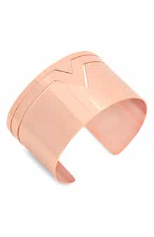 STEELTIME 18K Rose Gold Plated Etched Cuff Bracelet