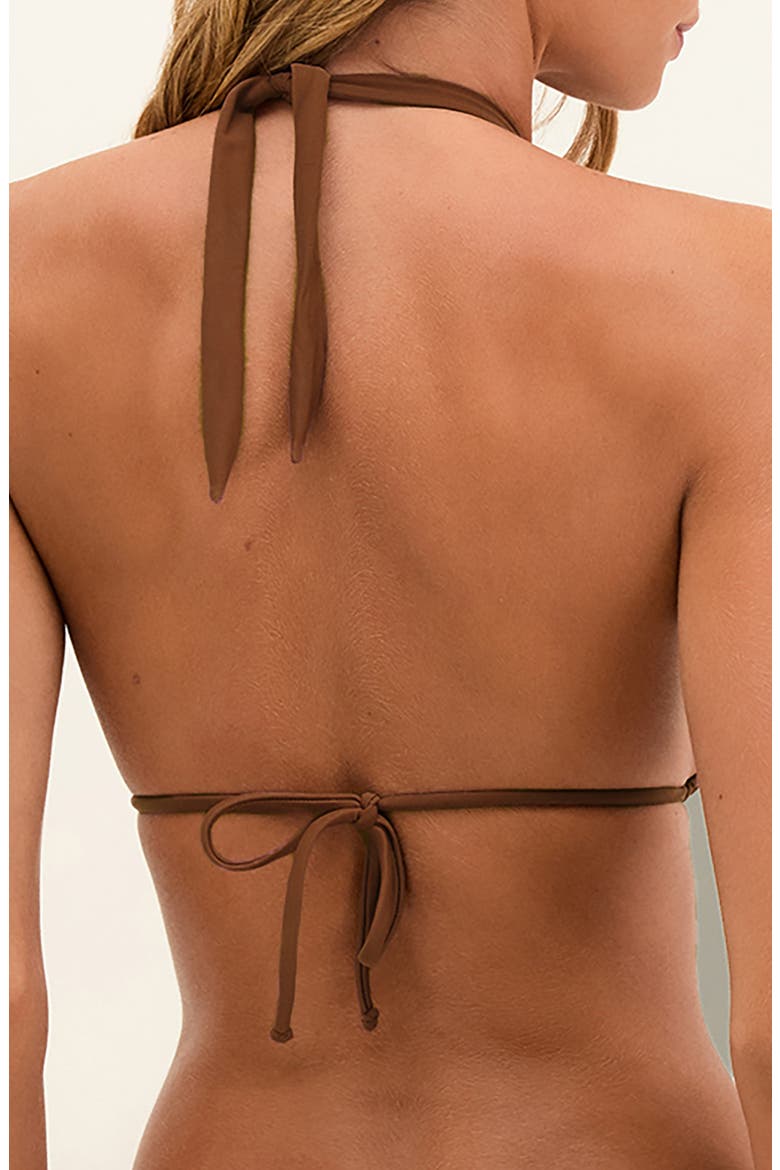 Bia Tube Solid Halter Bikini Top, Alternate, color, BROWN