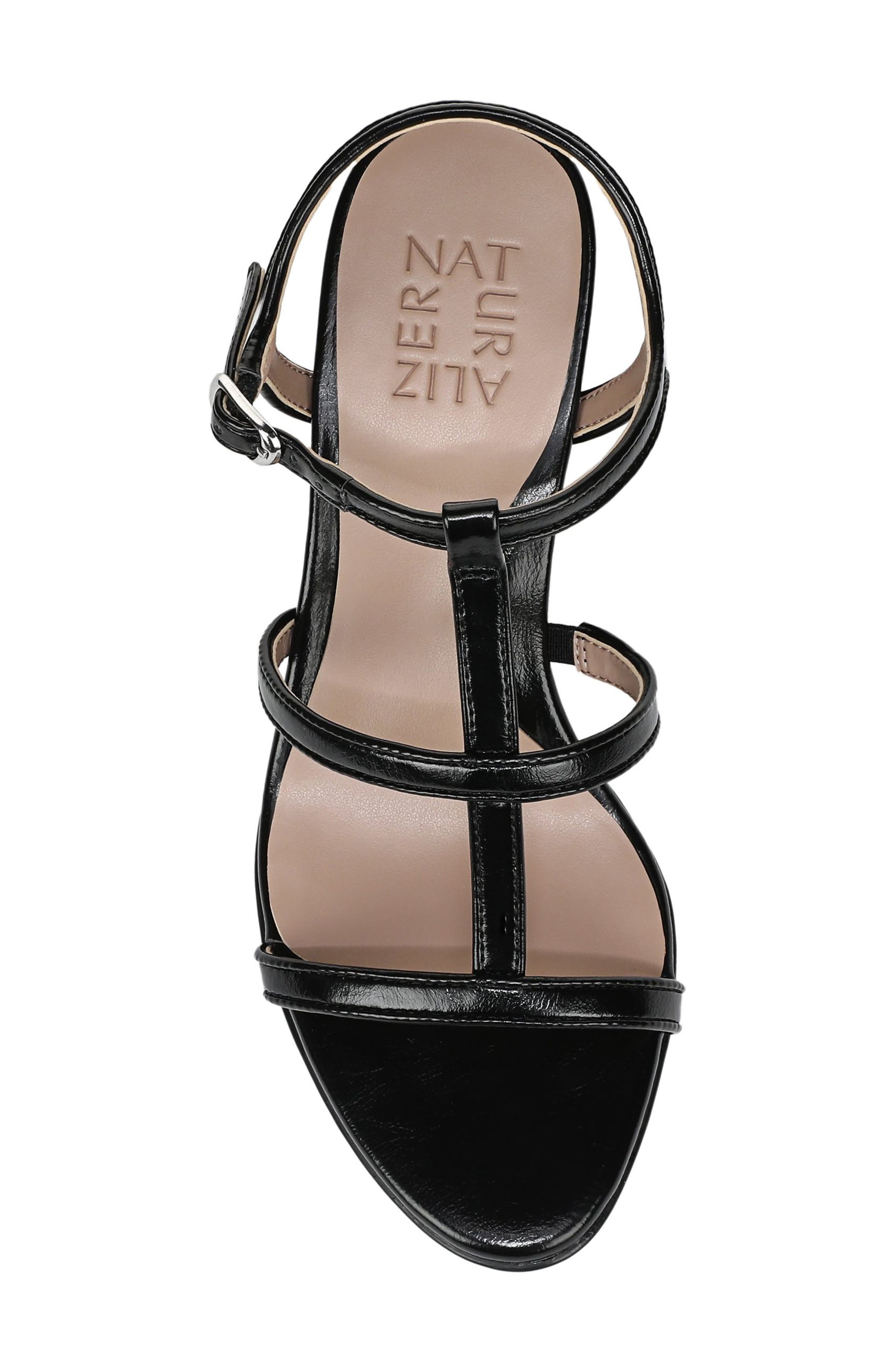 Naturalizer Bristol Cage Sandal, Alternate, color, Black Faux Leather