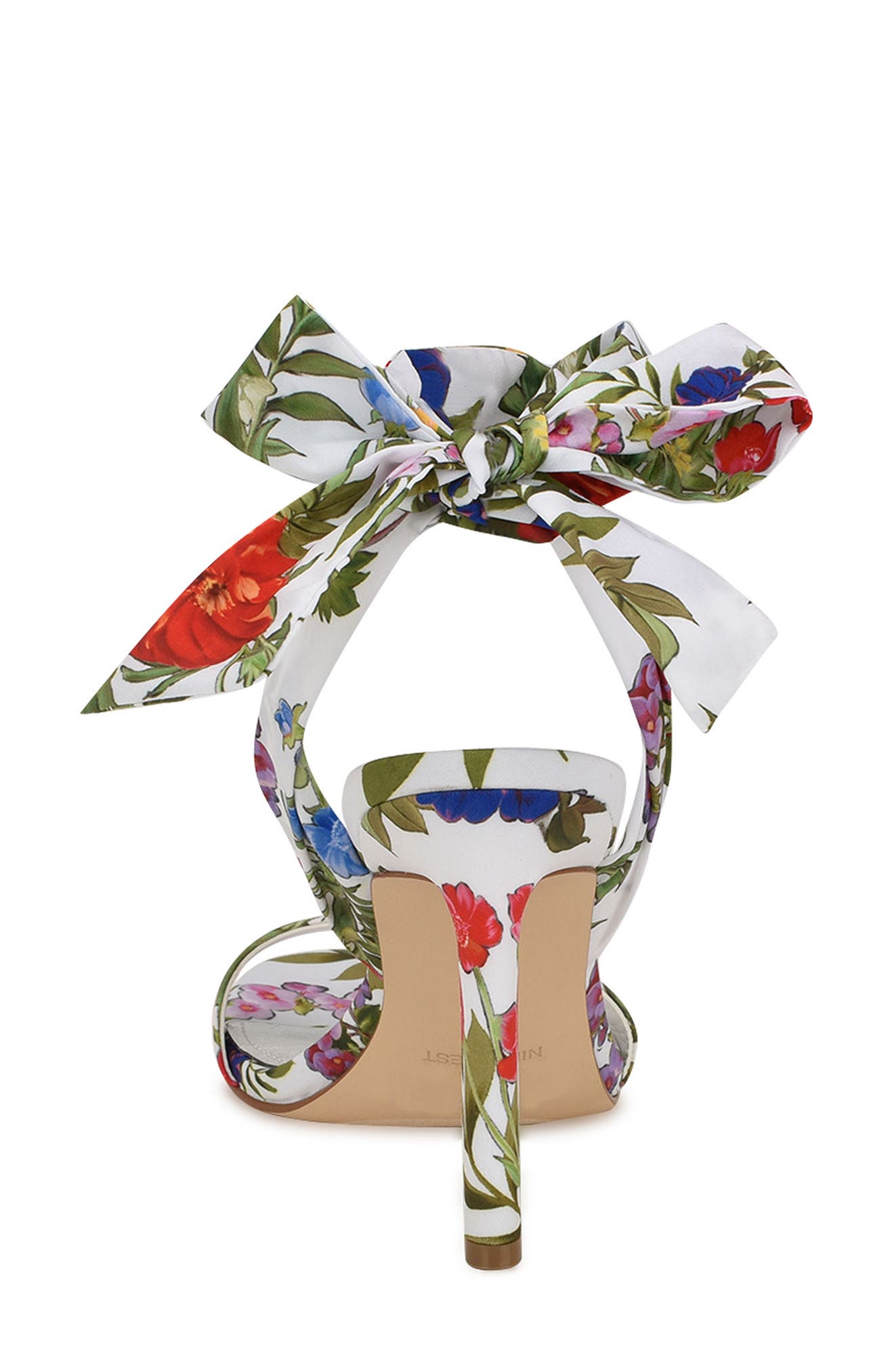 Nine West Kelsie Ankle Tie Sandal, Alternate, color, White Floral Print
