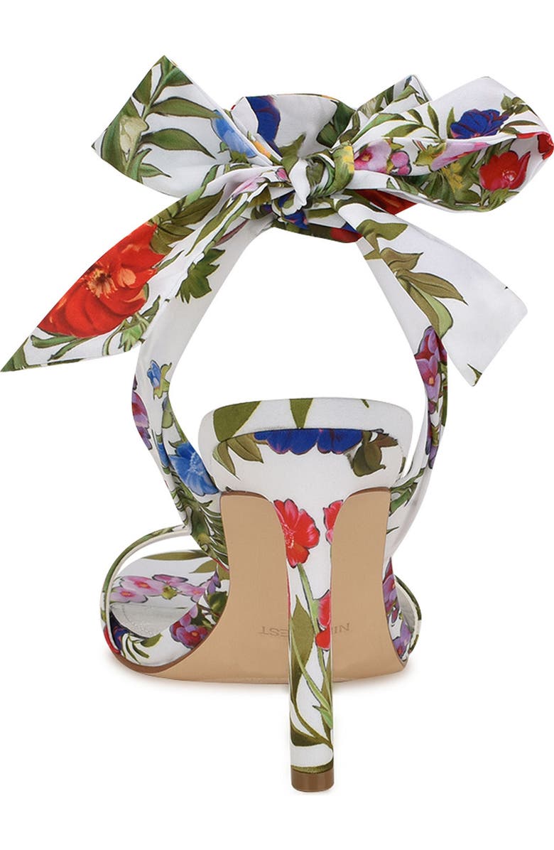 Nine West Kelsie Ankle Tie Sandal, Alternate, color, White Floral Print