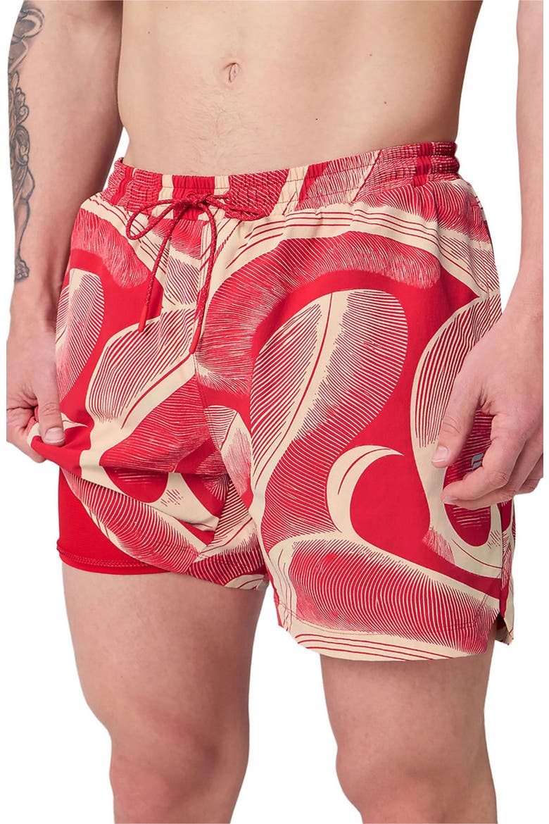 Men's The Swim Trunk 5in, Main, color, Heated Red Jungle Flow