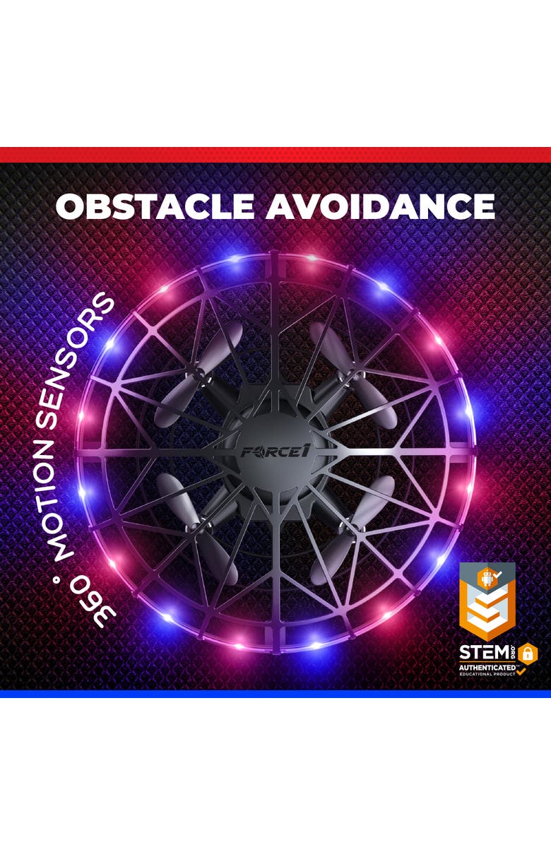 Force1 Scoot LED Hand Operated Drone - Red/Blue, Alternate, color, 