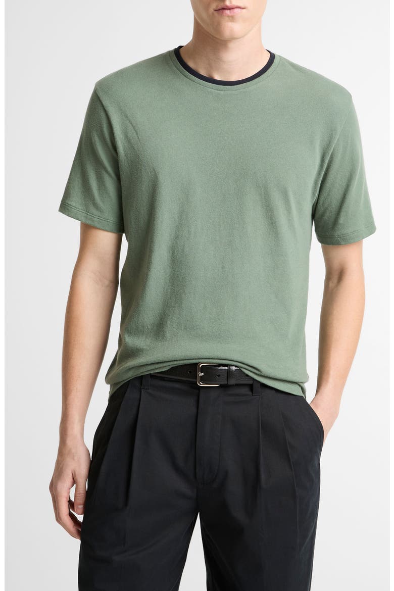 Loose Knit Double Collar Crewneck T-Shirt, Main, color, LAUREL/ COASTAL