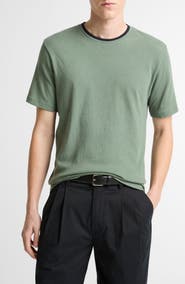 Vince Loose Knit Double Collar Crewneck T-Shirt
