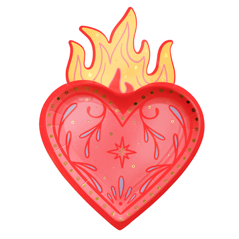 Queens Flaming Hearts Dessert Plates