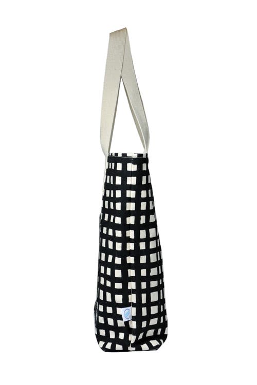 Dance Happy Grid Carry All Tote Bag In Black