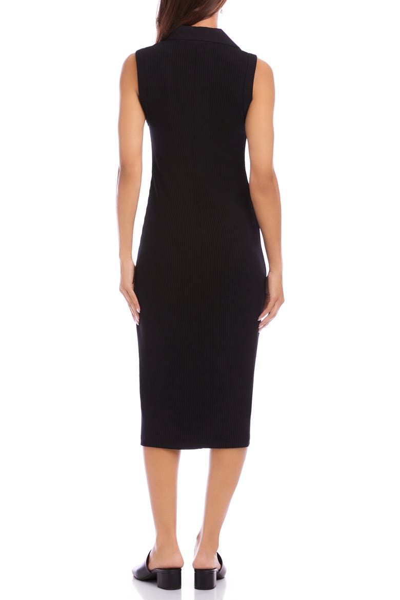 Sleeveless Knit Button-Up Midi Dress, Alternate, color, BLACK