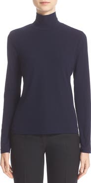 ST. JOHN Nuda Fine Jersey Turtleneck Top