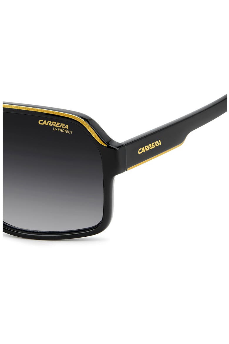 62mm Oversize Gradient Rectangular Sunglasses, Alternate, color, BLACK GOLD/ DARK GREY SF