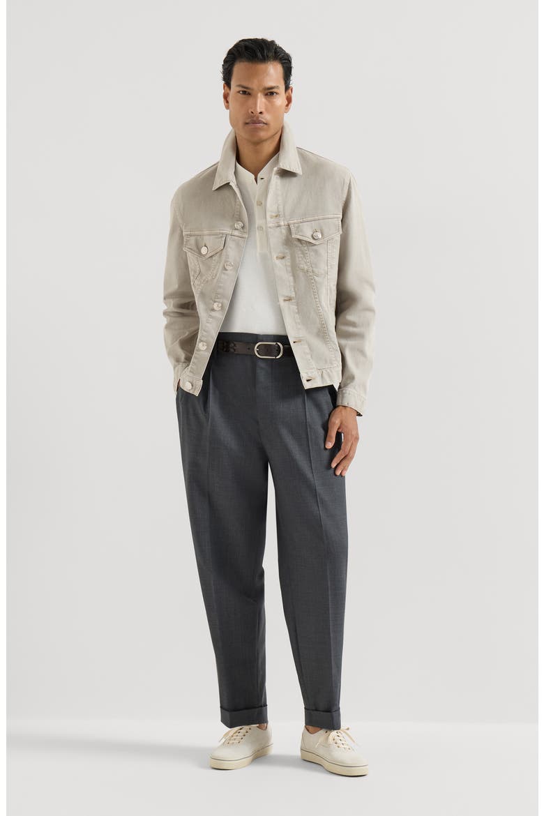 Denim four-pocket jacket, Alternate, color, Khaki
