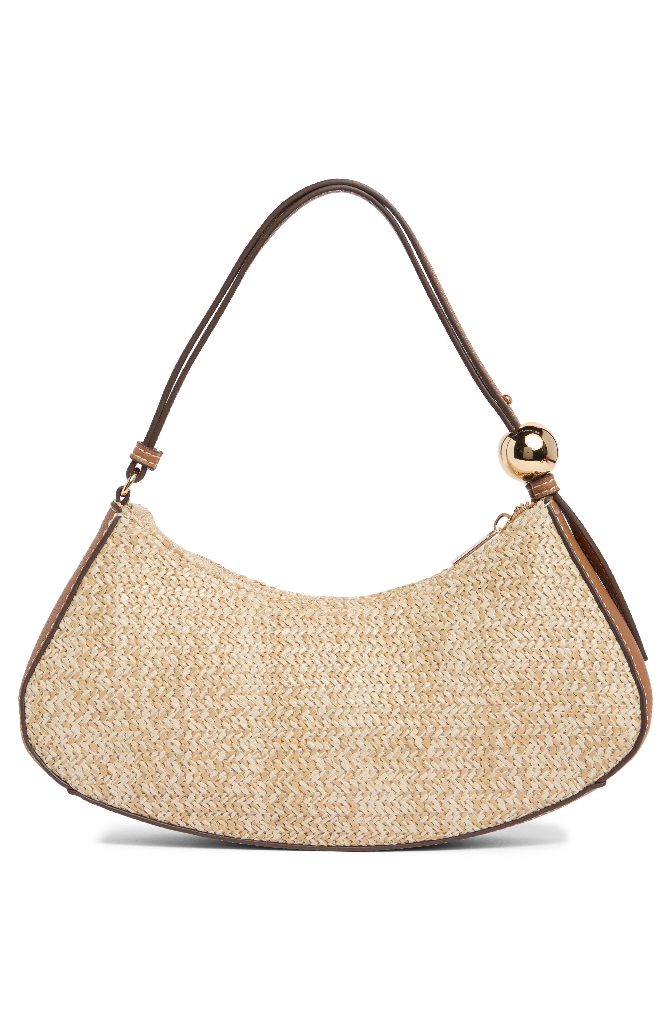 Nanette Lepore Straw Shoulder Bag, Alternate, color, Natural Straw-Hazelnut