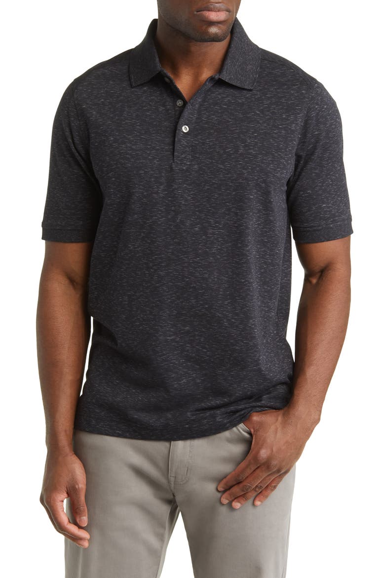 Advantage Space Dye Jersey Polo, Main, color, DARK BLACK