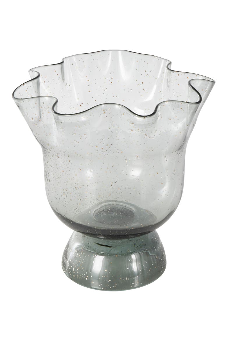 Speckled Glass Vase, Main, color, BLACK