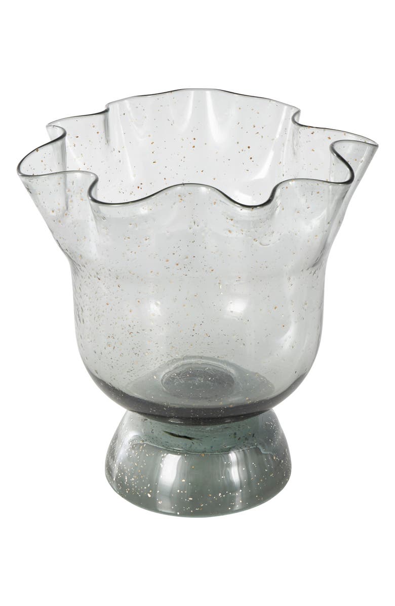 VIVIAN LUNE HOME Speckled Glass Vase, Main, color, Black