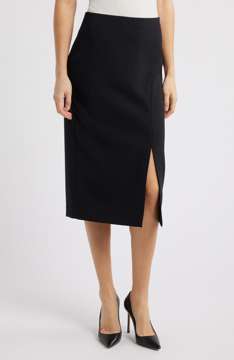 Anne Klein Asymmetric Midi Skirt, Main, color, 