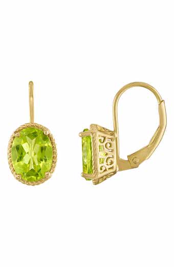 FZN Oval-Cut Peridot Drop Earrings