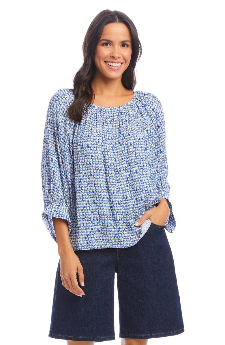 Karen Kane Heart Print Blouson Sleeve Top, Alternate, color, Print