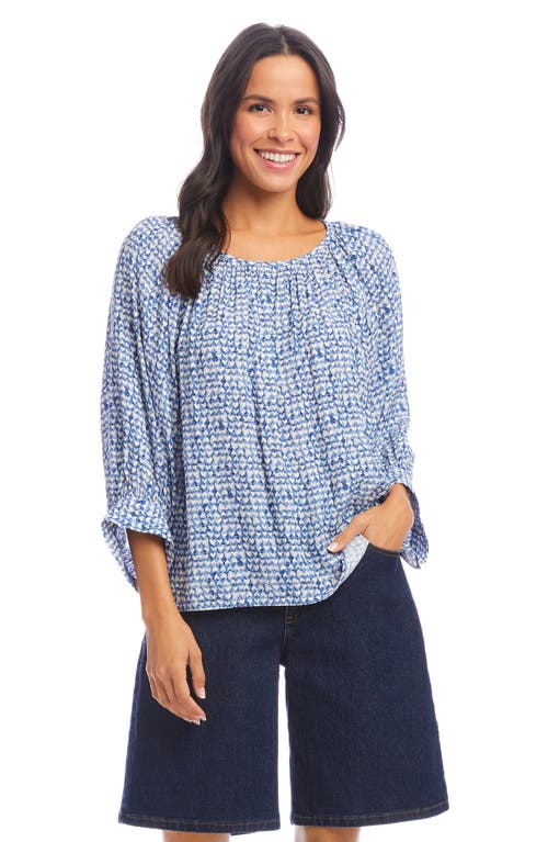 Karen Kane Heart Print Blouson Sleeve Top In Print