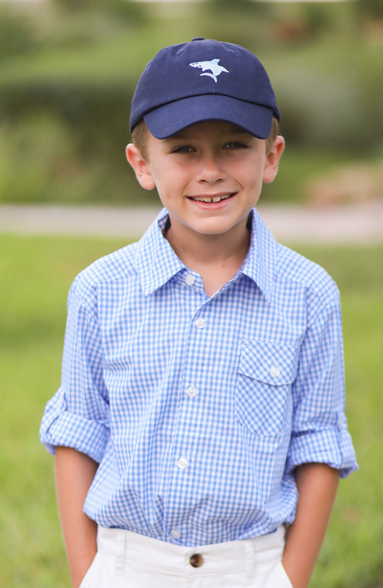 Bits & Bows Shark Twill Baseball Hat, Alternate, color, Navy Blue