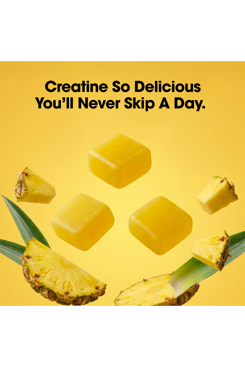 Creatine Gummies (Pineapple) 5g Creatine per Serving, 75 Gummies (25 Servings) Muscle, Power, Strength & Training Volume Support + Post-Workout Recovery, Alternate, color, None