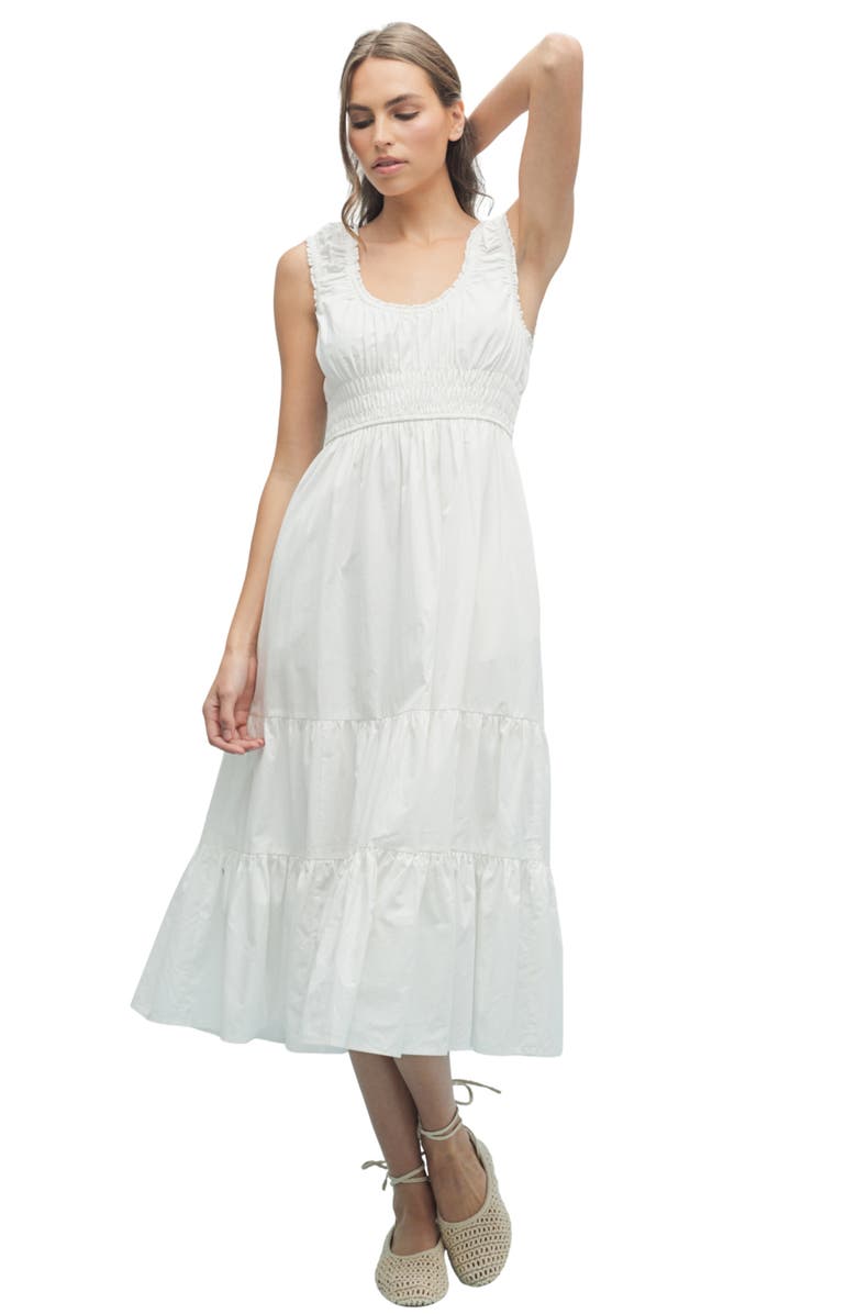 WISHLIST Scoop Neck Midi Dress, Alternate, color, Off White