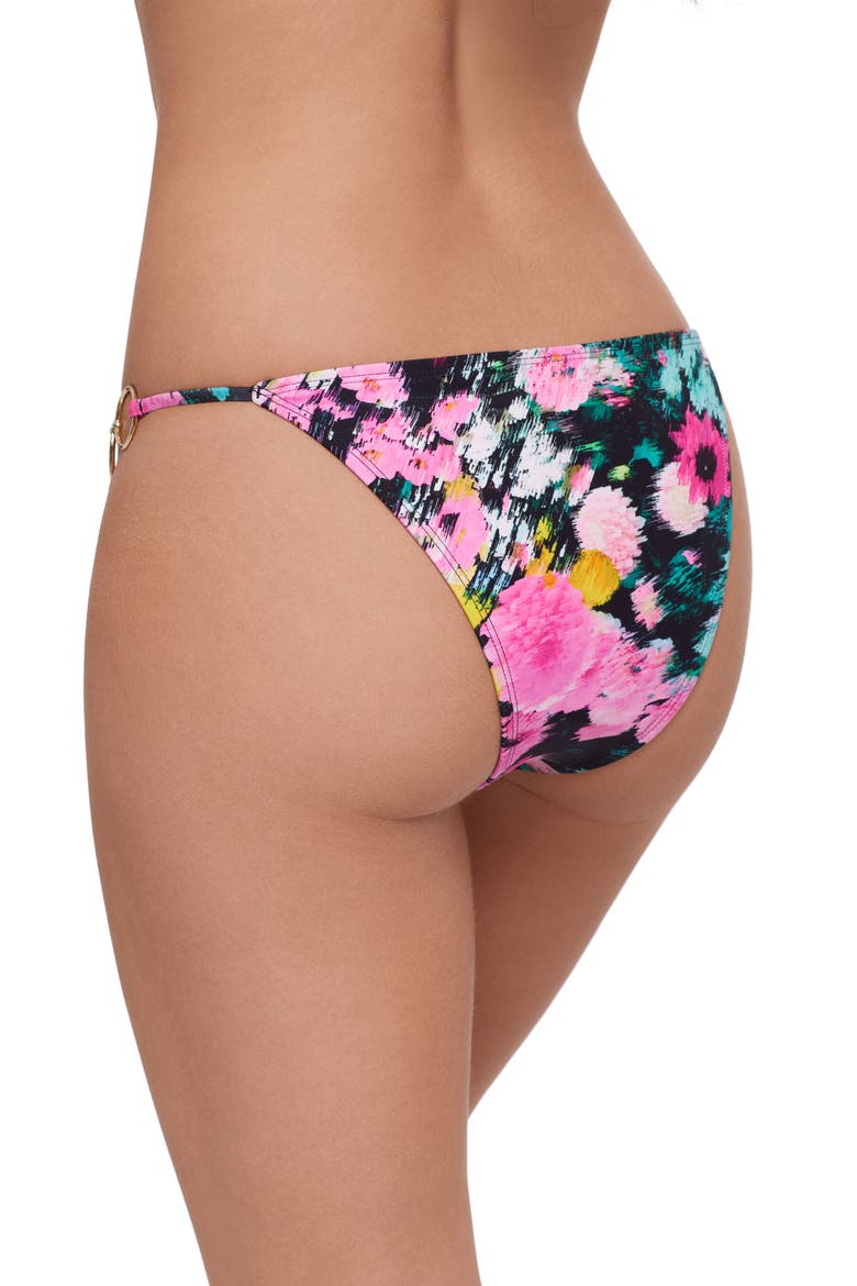 Ring Bikini Bottoms, Alternate, color, BLACK/ PINK MULTI