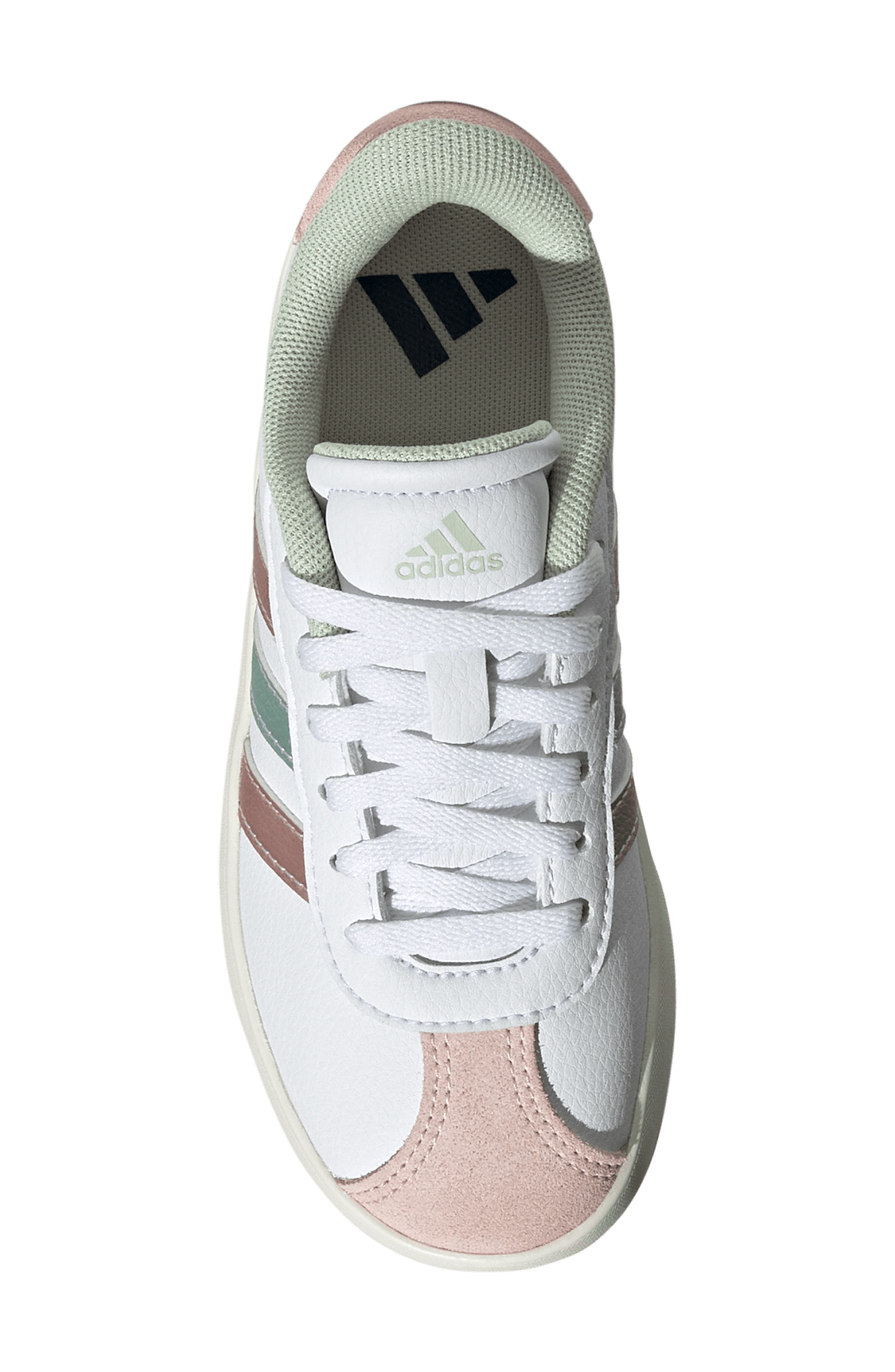 Kids' VL Court 3.0 Sneaker, Alternate, color, WHITE/ GREEN MET./ PINK MET.