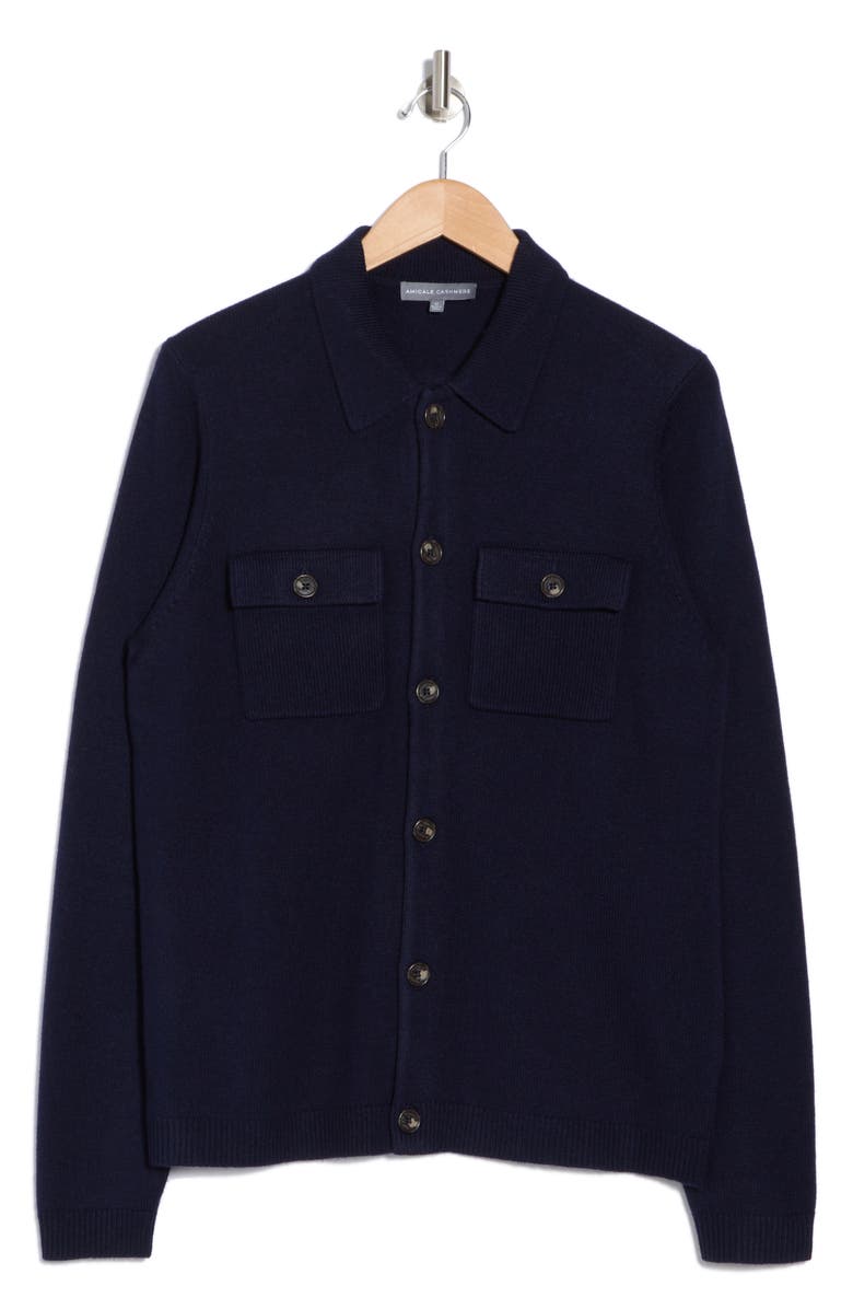 Amicale Knit Long Sleeve Button-Up Shirt, Alternate, color, Navy