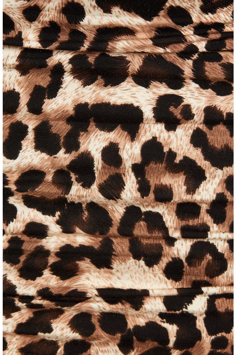 Ruched Leopard Print Maternity Skirt, Alternate, color, BROWN