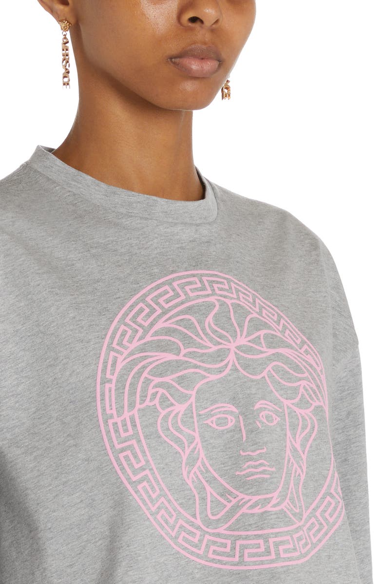 Versace Medusa Crop Cotton Graphic T-Shirt, Alternate, color,
