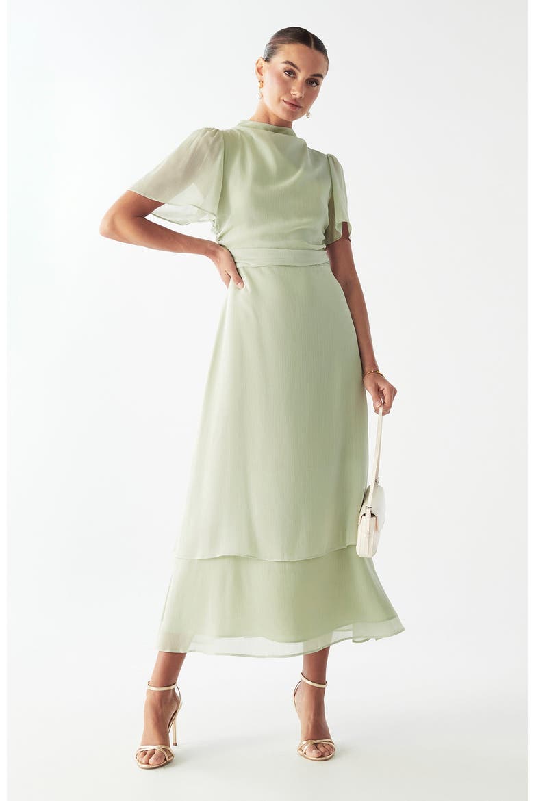 Rory Midi Dress, Alternate, color, Light Sage