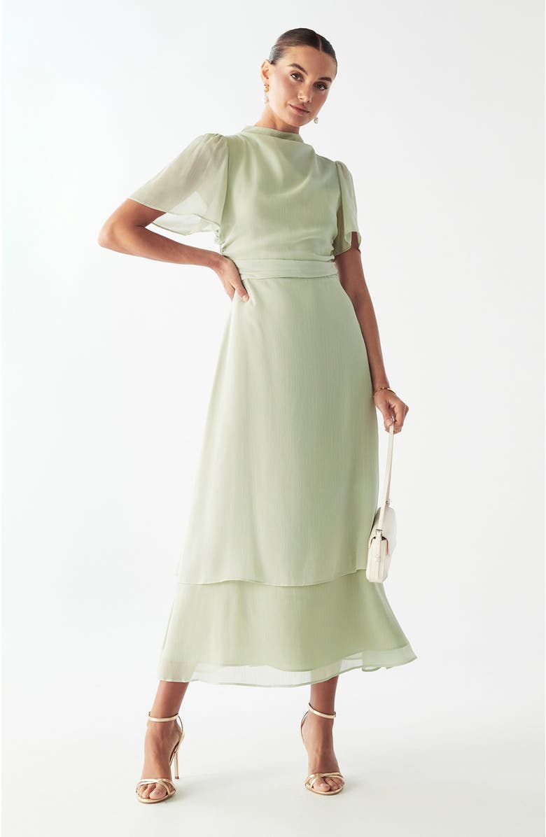 WILLA Rory Midi Dress, Alternate, color, Light Sage