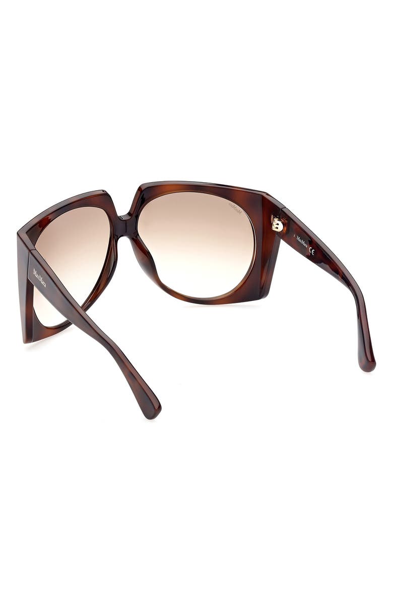 Max Mara 65mm Gradient Oversize Geometric Sunglasses, Alternate, color, Havana/ Brown