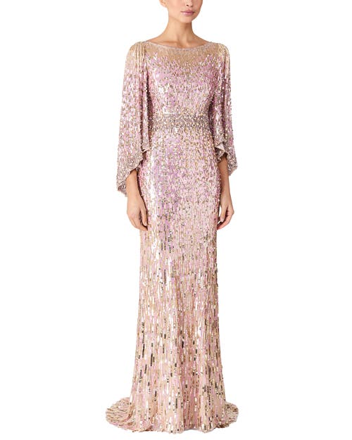 Jenny Packham Ines Sequin-embellished Dress In Pink