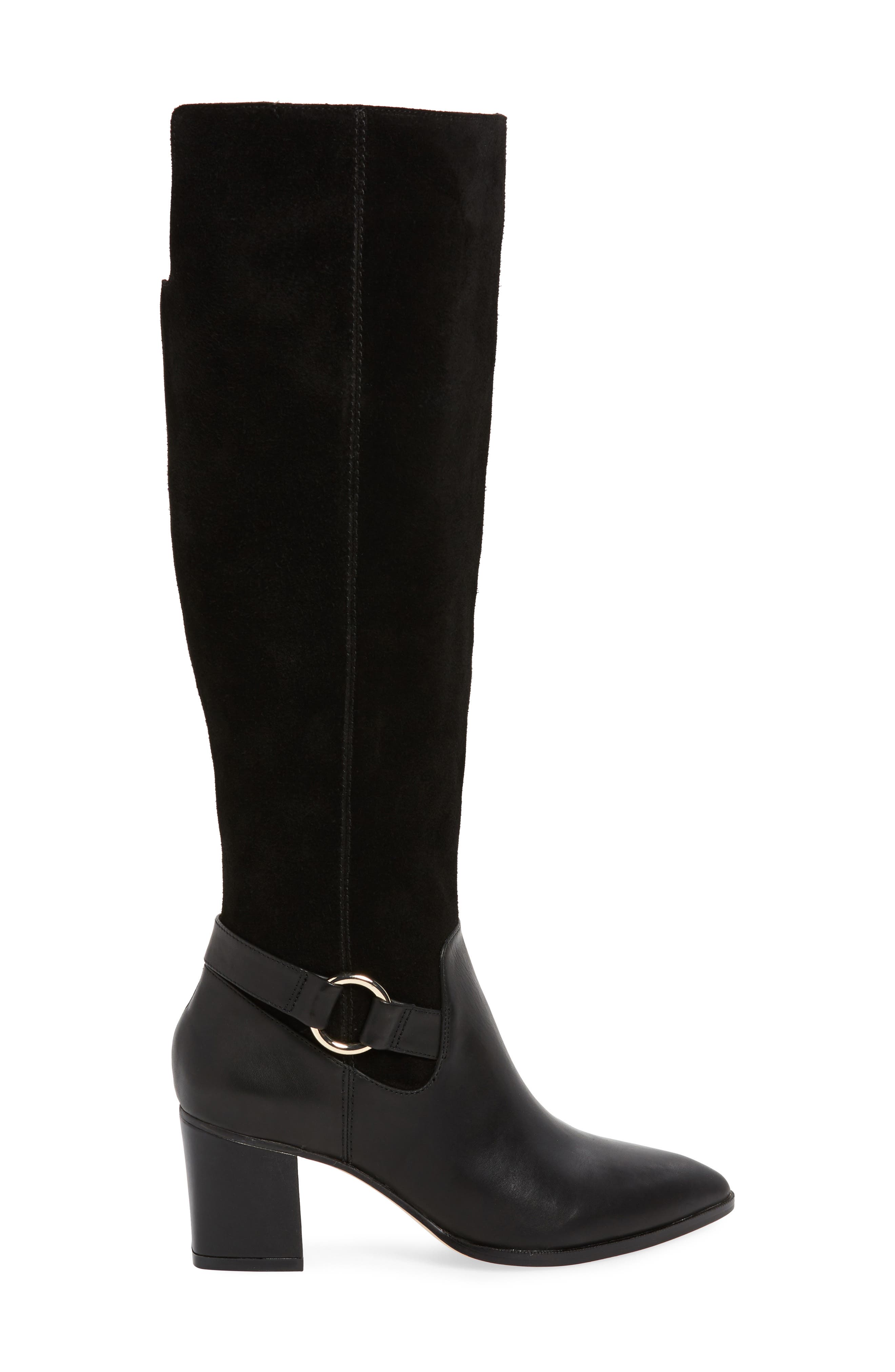 Daleena Knee High Boot, Alternate, color, BLACK SUEDE