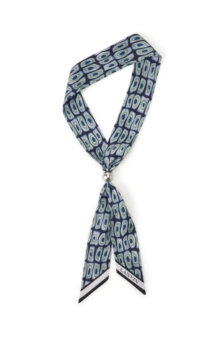 Murano Print Silk Twilly With Jewelry Fastener, Main, color, Black