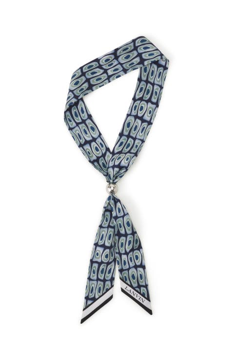 Murano Print Silk Twilly With Jewelry Fastener