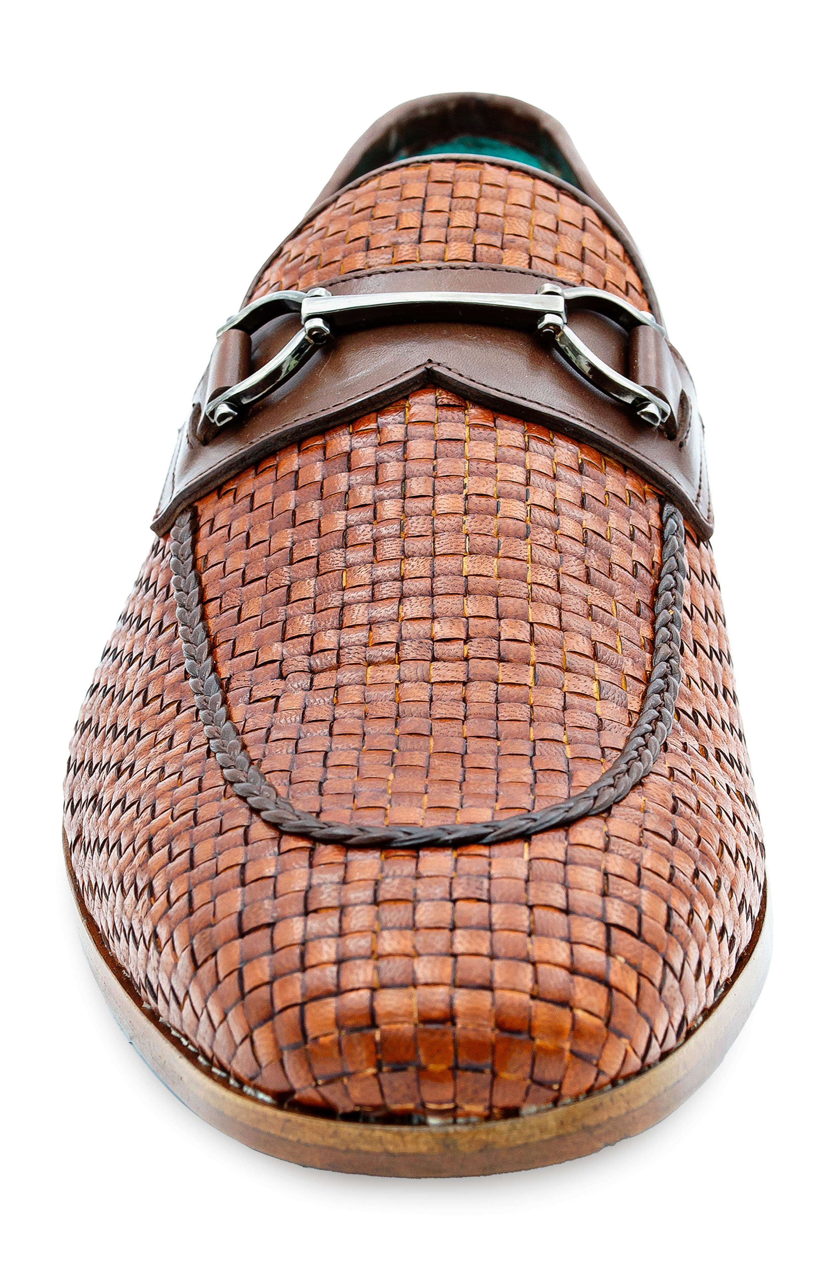 Salva Bit Ornament Leather Loafer, Alternate, color, COGNAC / BROWN