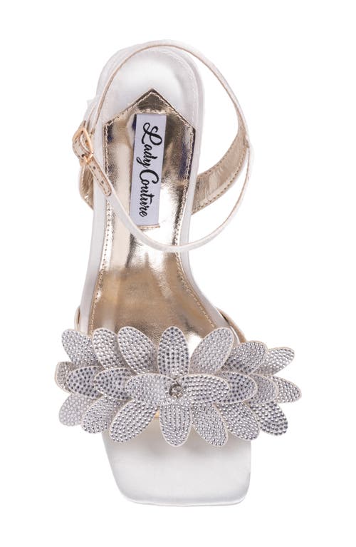 Lady Couture Lust Floral Ankle Strap Sandal In White