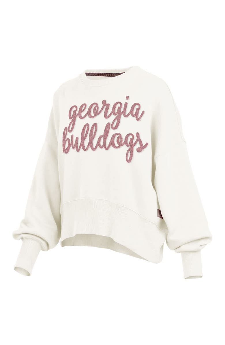 PRESSBOX Women's Pressbox Cream Georgia Bulldogs Chelsea Oversized Pullover Sweatshirt, Alternate, color, Cream
