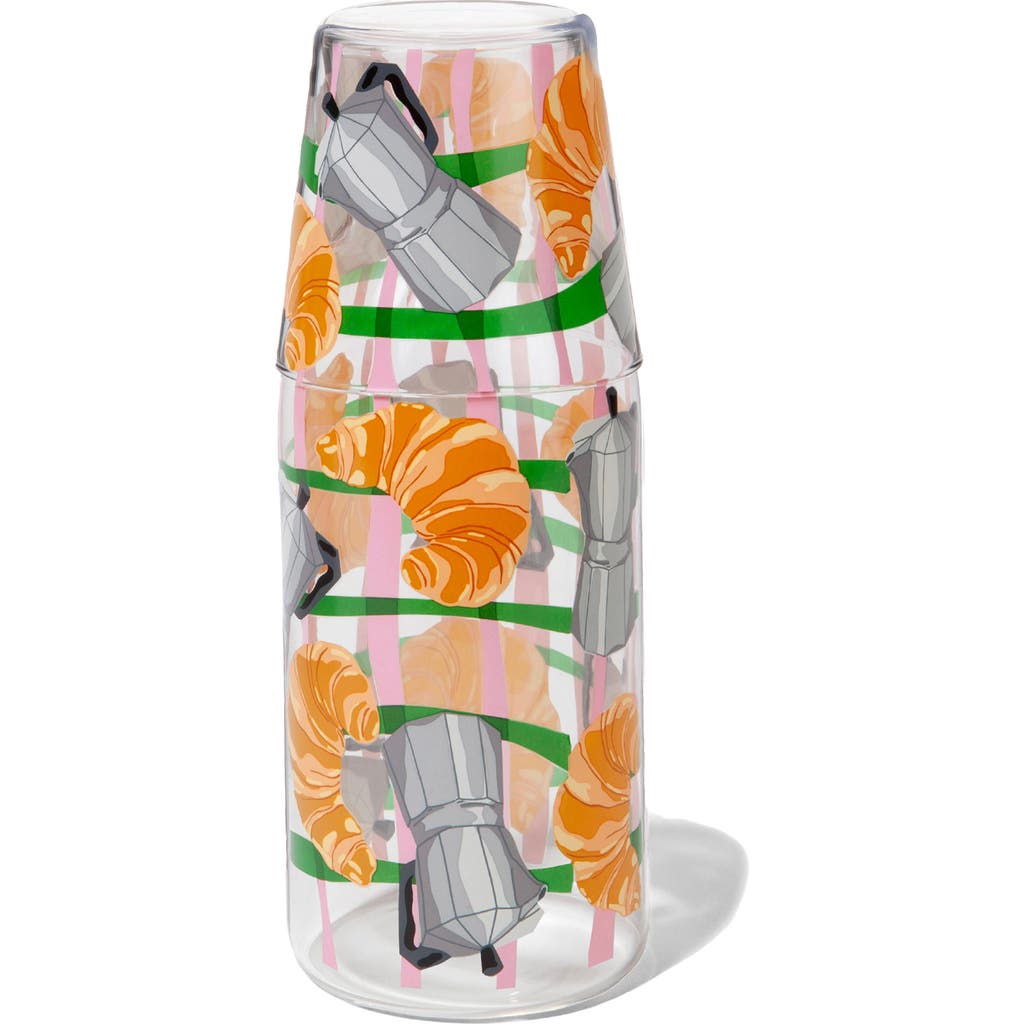 Doiy Good Morning Painted Glass Jar & Cup Set In Multi
