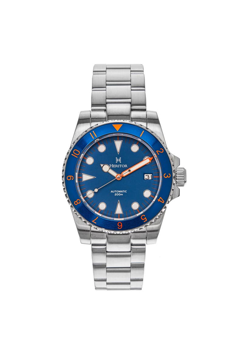 Luciano Bracelet Watch w/Date, Main, color, Navy
