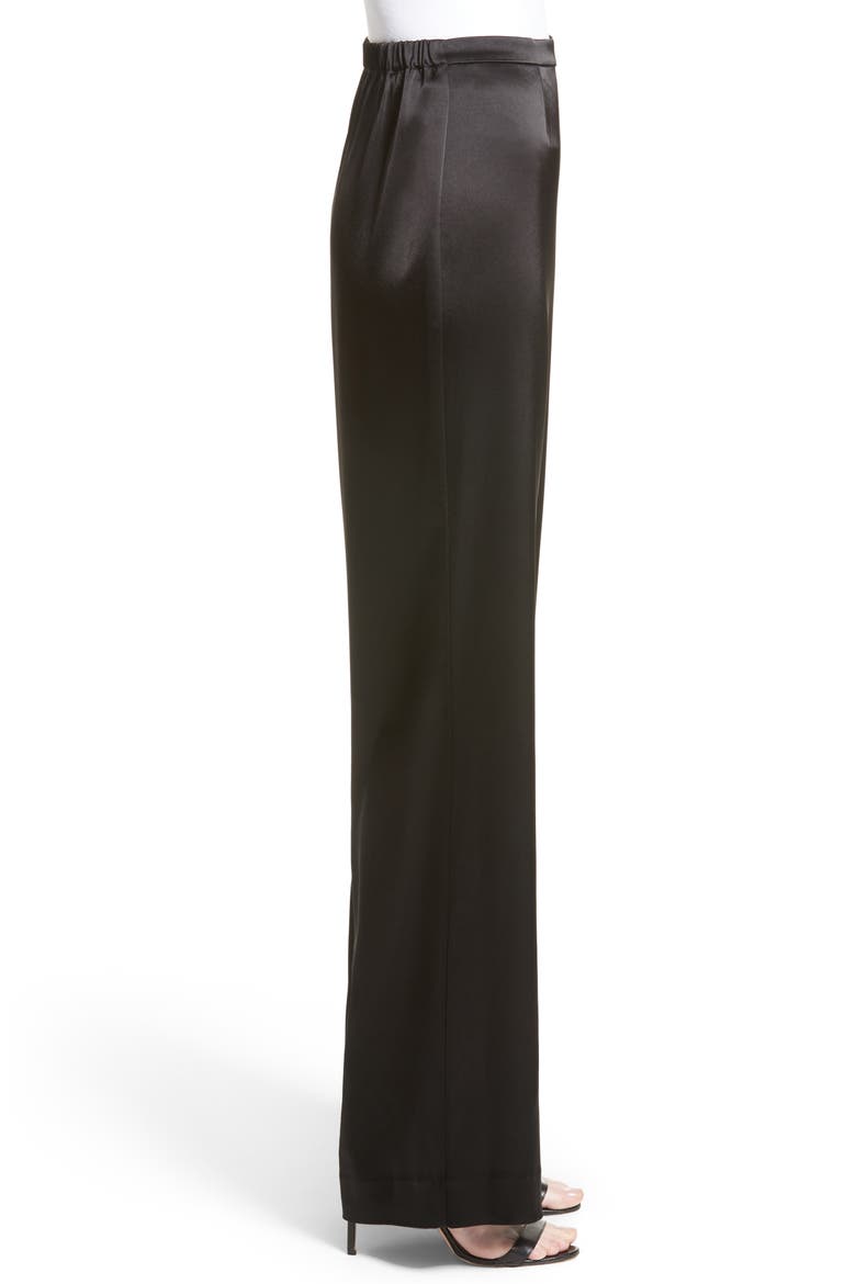 Kate Liquid Satin Pants, Alternate, color, CAVR CAVIAR