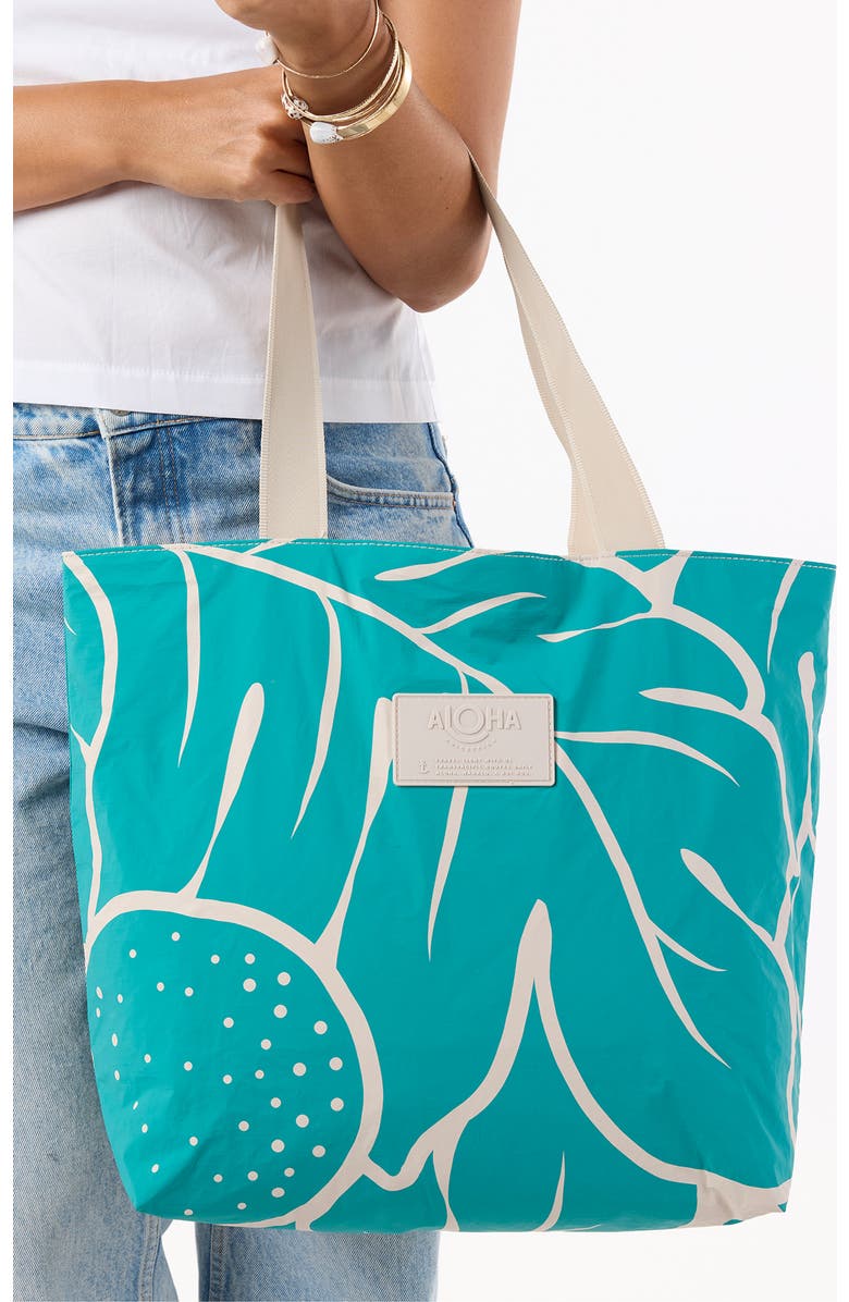 Aloha Collection Day Tripper Ulu Nui Water Resistant Tyvek<sup>®</sup> Tote, Alternate, color, Dark Teal/ Sandstone